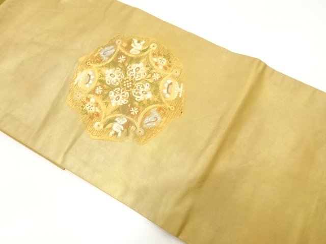 JAPANESE KIMONO / NAGOYA OBI / WOVEN FLOWER CREST 